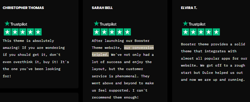 Booster Theme Customer Reviews